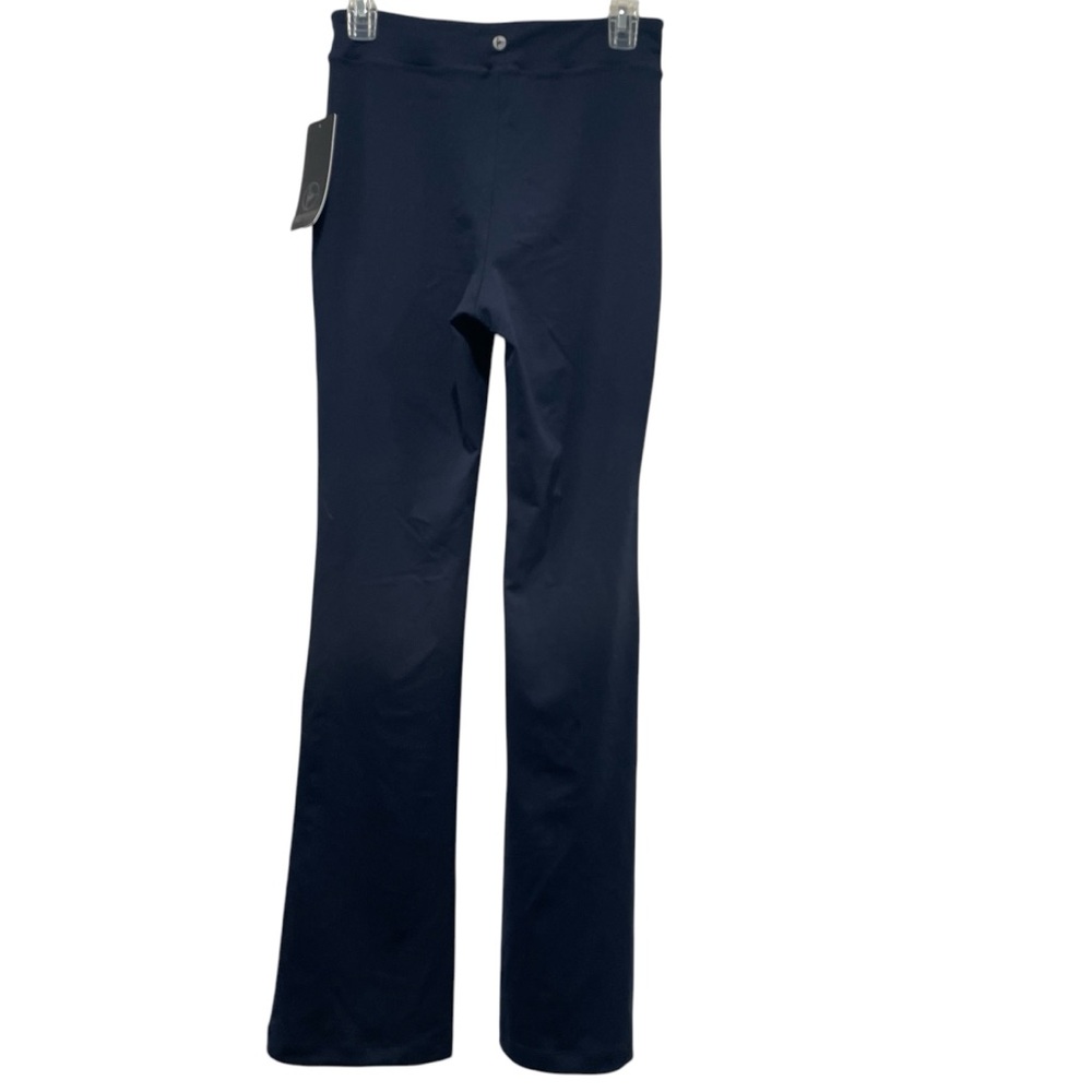 90 Degree By Reflex Yoga Pants M Dark Navy Slit Front Stretch High Waist NWT NEW - Picture 3 of 9